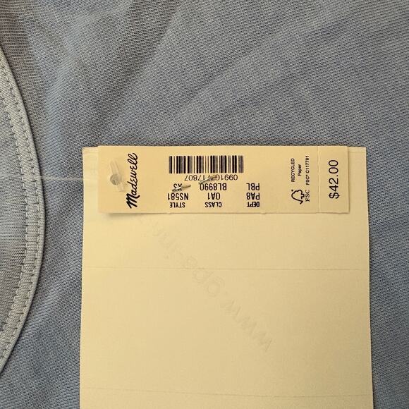 Madewell Women's Cotton Perfect Crewneck Tee in Light Pool size XS NWT - Picture 8 of 8